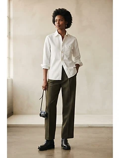 White Twill Work Shirt