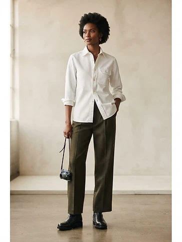 White Twill Work Shirt