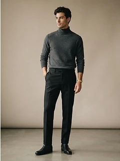 Mens Tailored Black Trousers