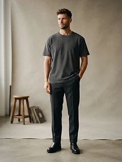 Heavyweight Charcoal Cotton T-Shirt