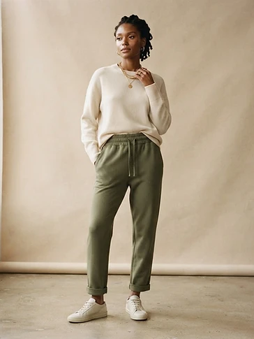 Relaxed Olive Joggers - Luxury Loungewear