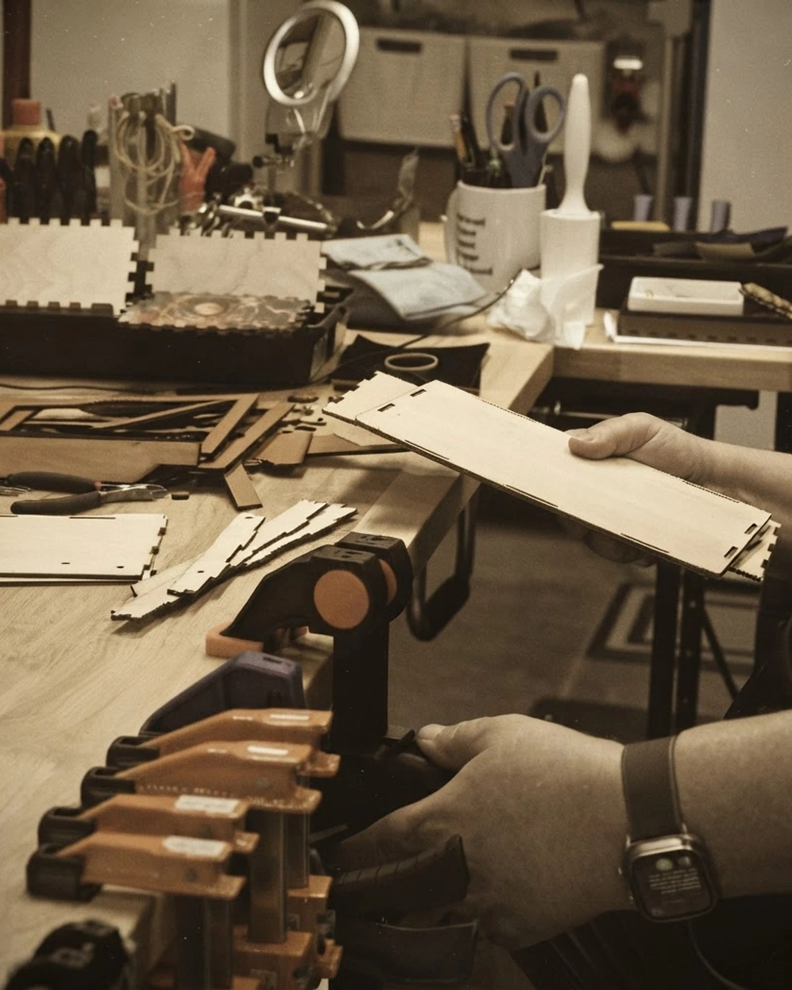 Craftsman woodworking in the foundry