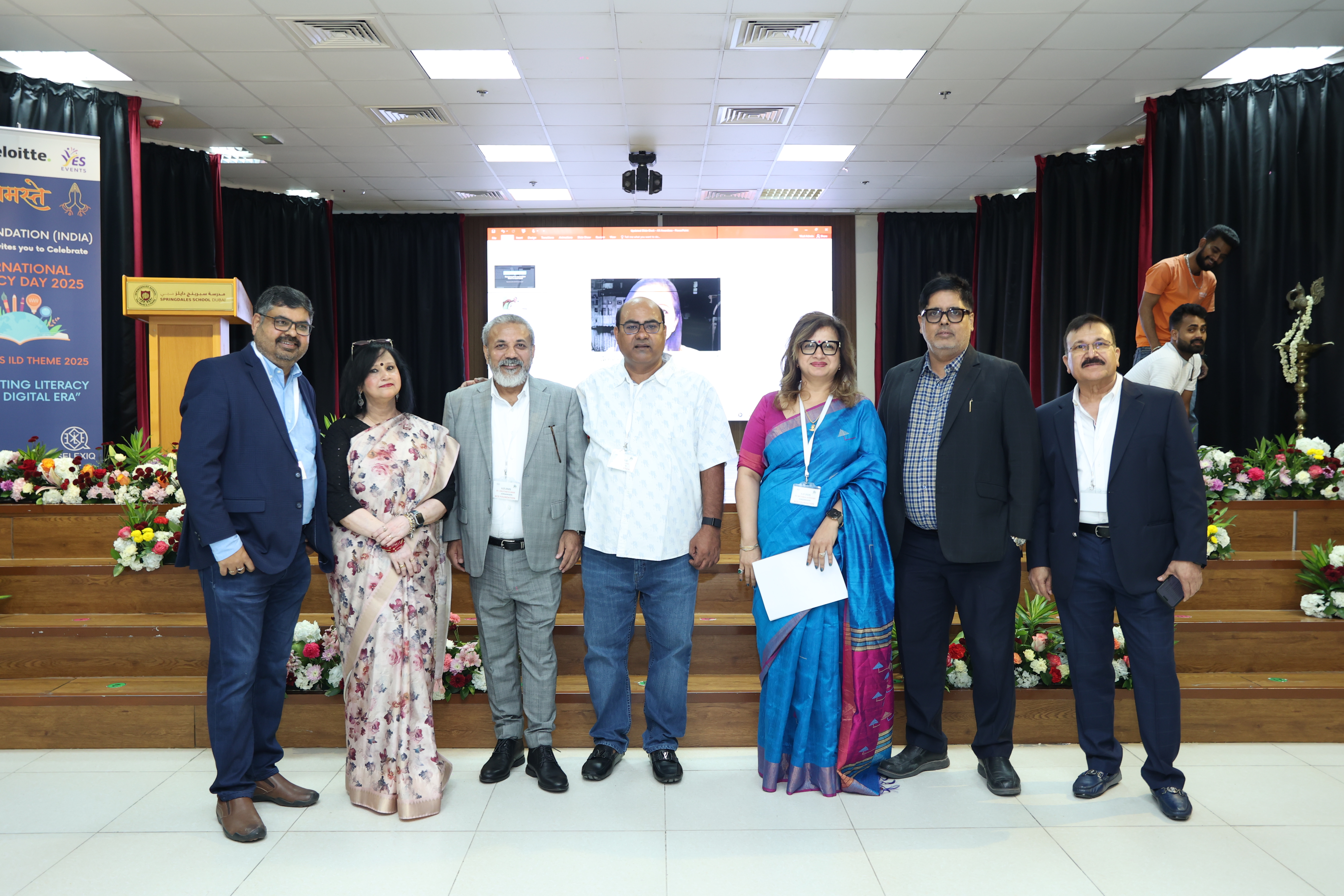 Dignitaries on stage at the International Literacy Day 2025 ceremony