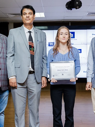 Certificate felicitation on stage