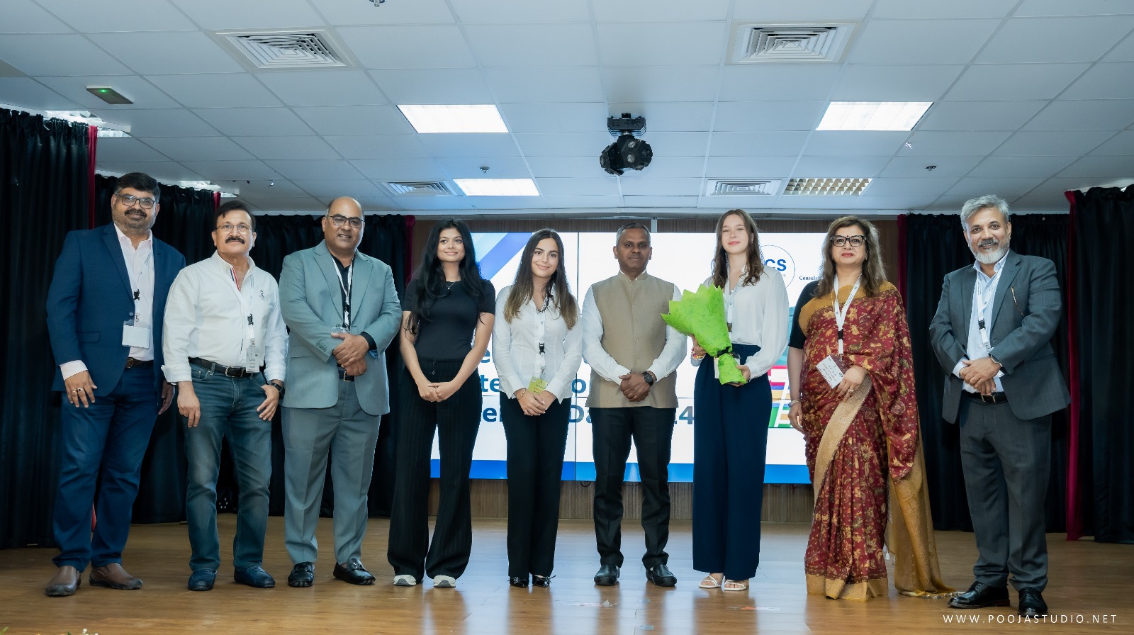 Dignitaries and guests on stage at the International Literacy Day 2024 celebration