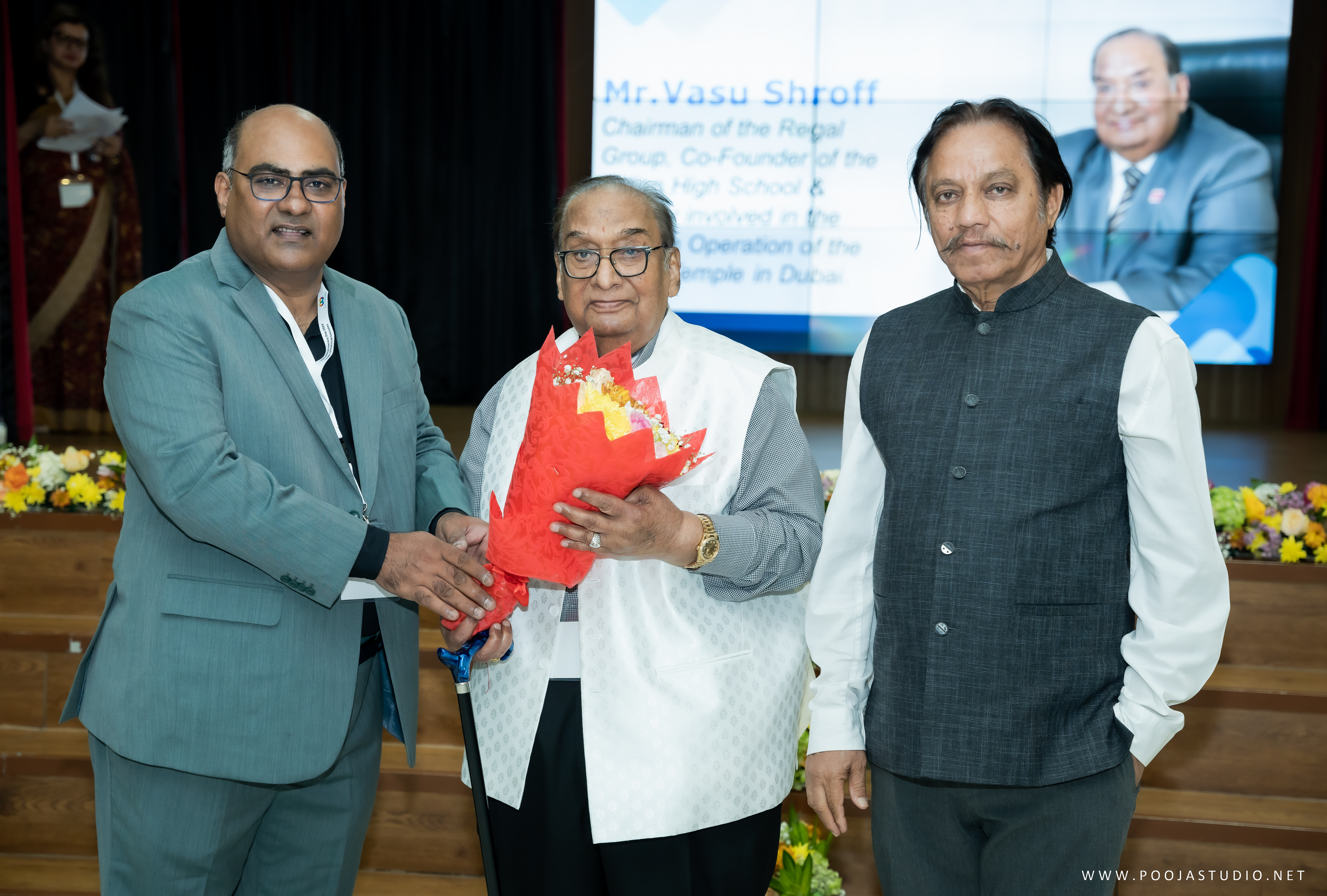 Guest of honour Mr Vasu Shroff recognised at the YES Awards ceremony