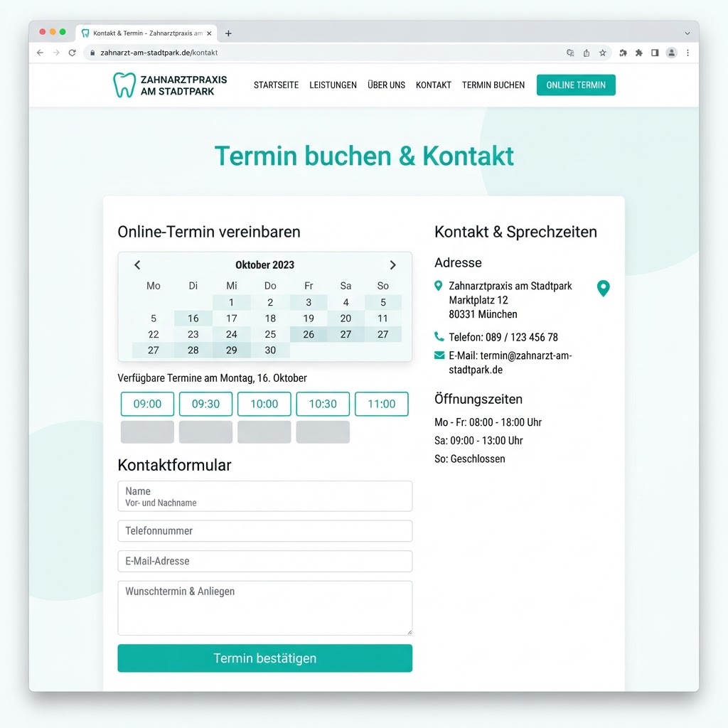 DentalCare Bielefeld — Smartphone-Ansicht