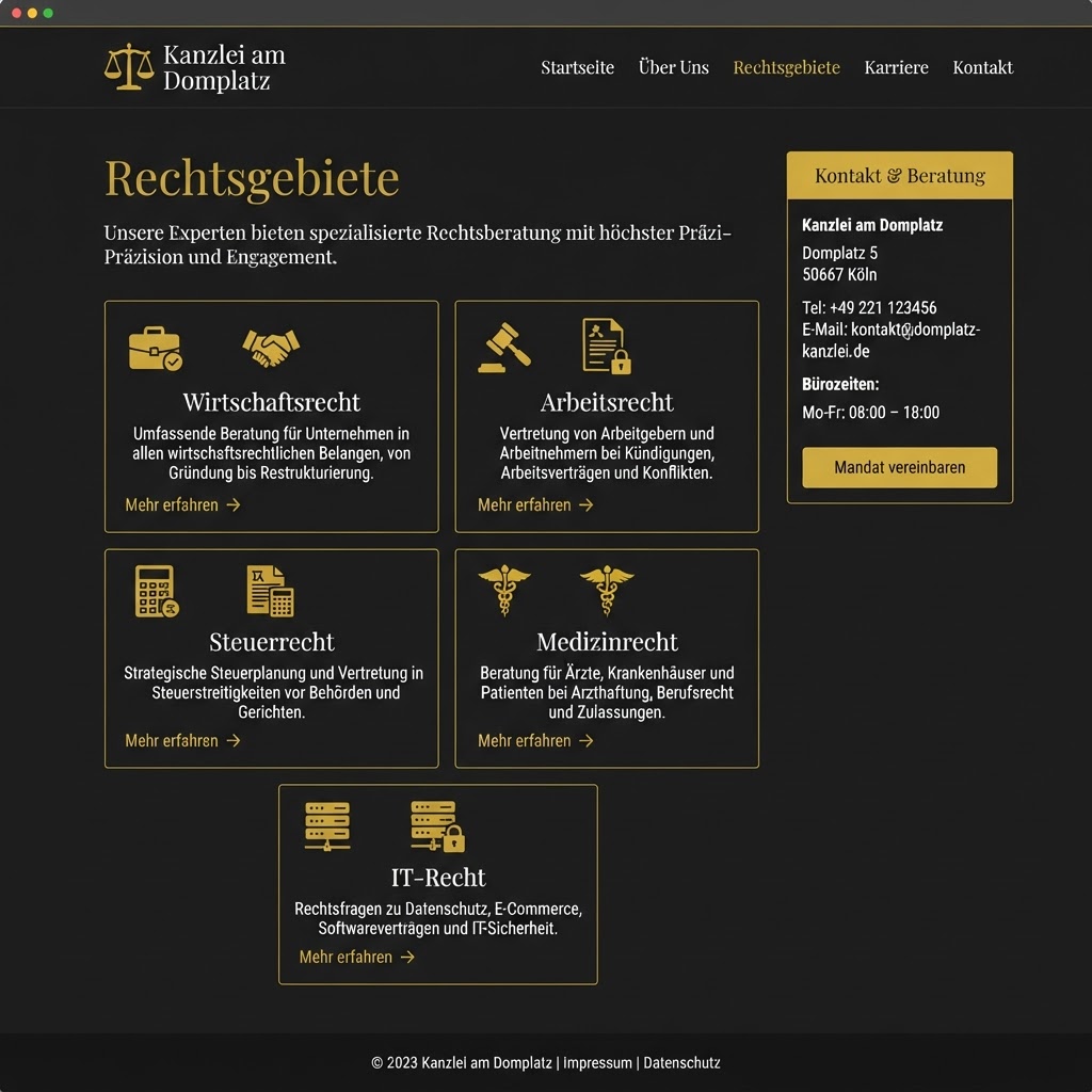 Vogel & Partner — Tablet-Ansicht