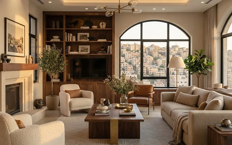 Photorealistic contemporary villa interior designed for an Amman home
