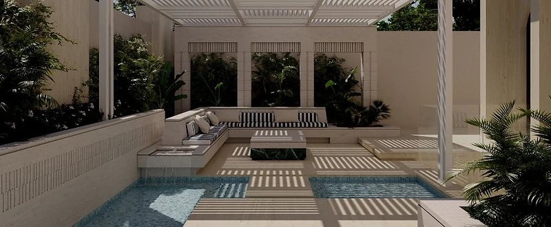 A 400 sqm Landscape Design in Riyadh – KSA, a landscape by Stones Jordan in Riyadh, Saudi Arabia