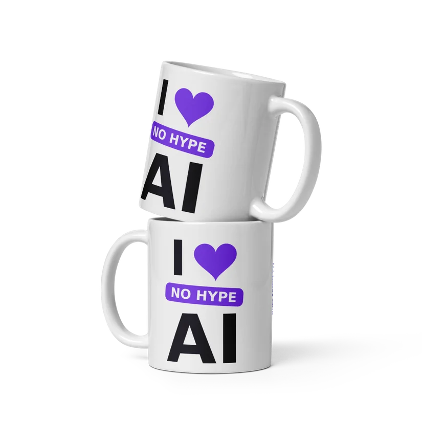 The I Love No Hype AI mug