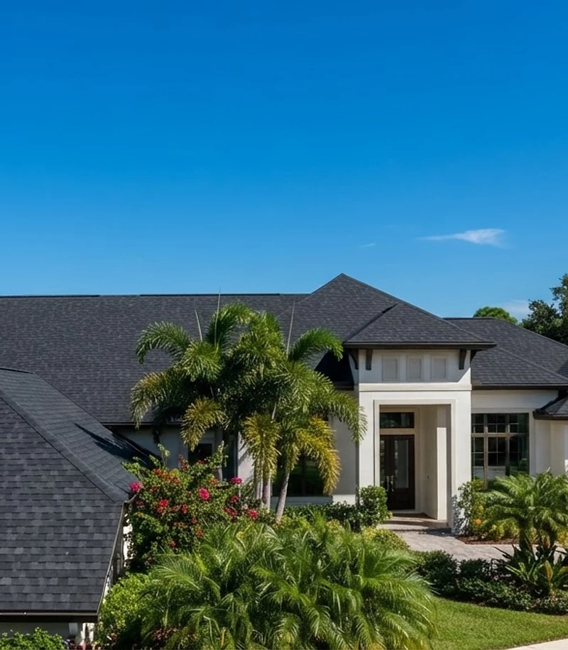 Professionally completed architectural shingle roof on a Florida home