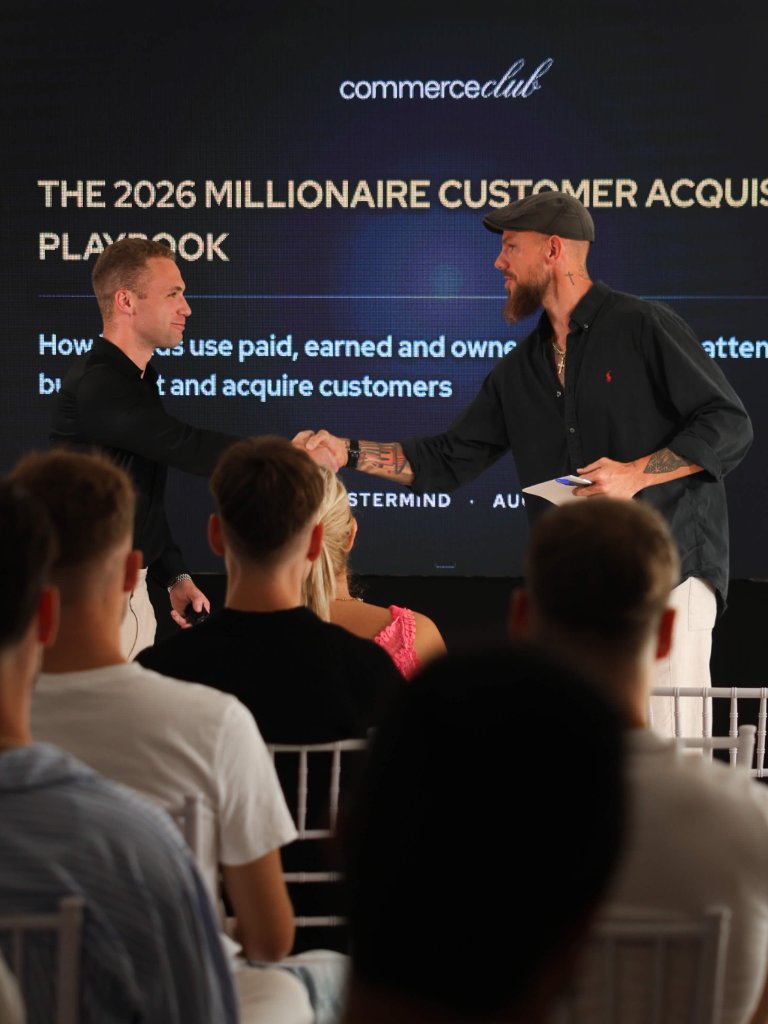 James Demetriades meeting founders at a private business event