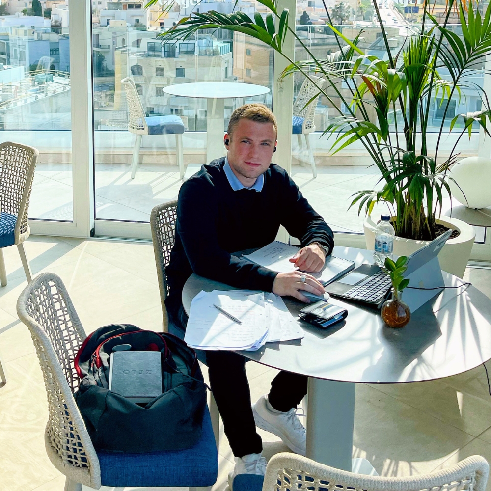 James Demetriades at 16 working on his first e-commerce business