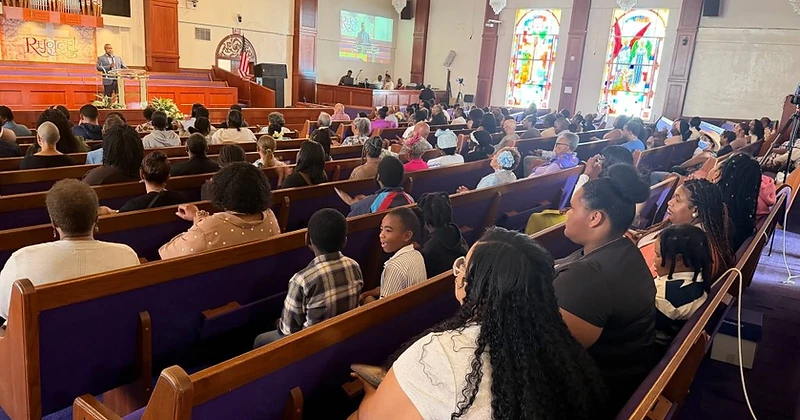 Greater Bethel Cathedral sanctuary during service