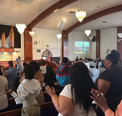 Congregation gathered in the pews