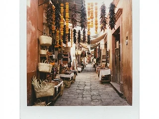 A film photograph inside the cookbook — Oaxaca market