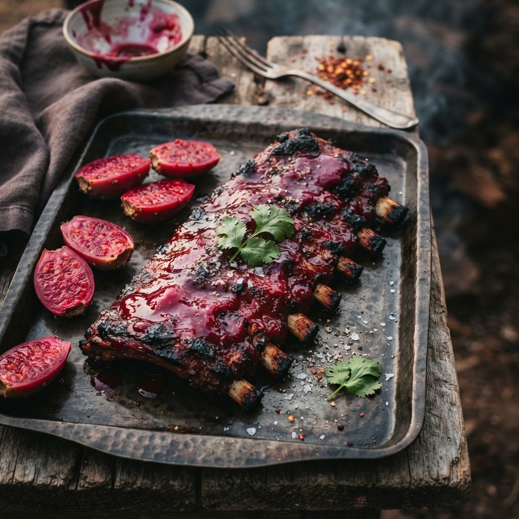 Mesquite & Prickly Pear Glazed Ribs
