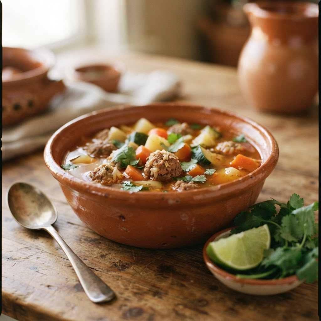 Sonoran Albóndigas — Chipotle Meatball & Vegetable Broth