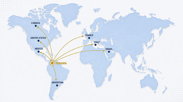 Yossi's Sea global Yellowfin Tuna export markets from Panama