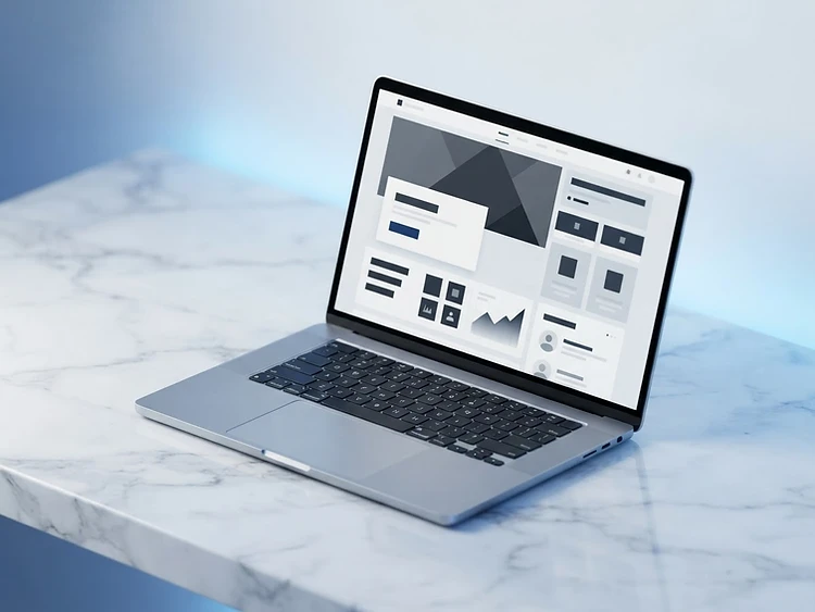 Website laten maken door J² Studio: moderne bedrijfswebsite op een laptop