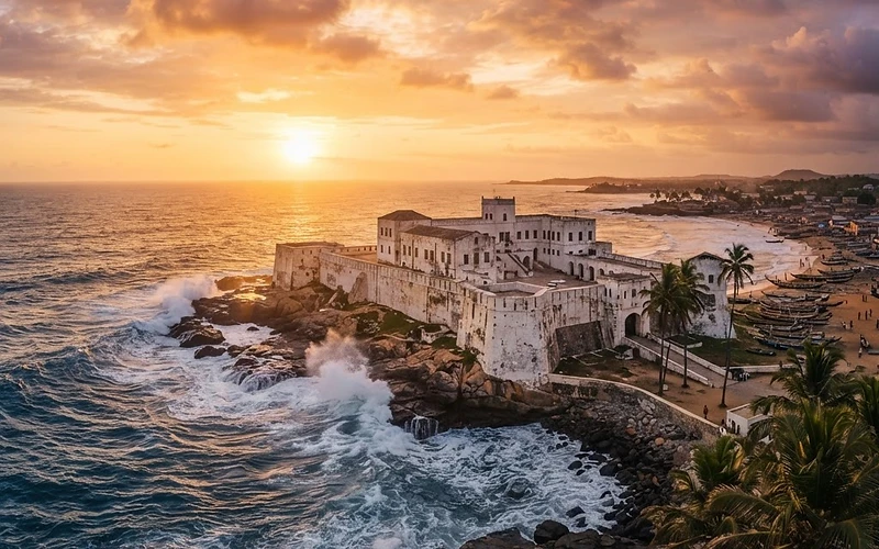 Cape Coast Castle, Ghana at sunset