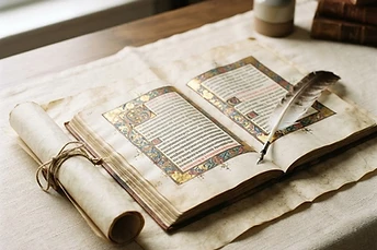Still life representing Parchment & Vellum