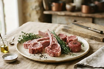 Still life representing Meat (Lamb & Mutton)