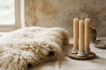 Still life representing Sheepskins & Tallow