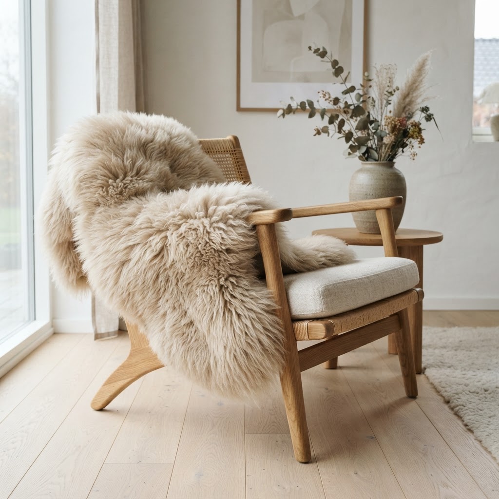 Nordic Sheep Genuine Sheepskin Rug (90x60cm)