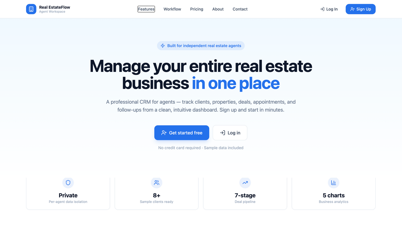 Real EstateFlow template preview