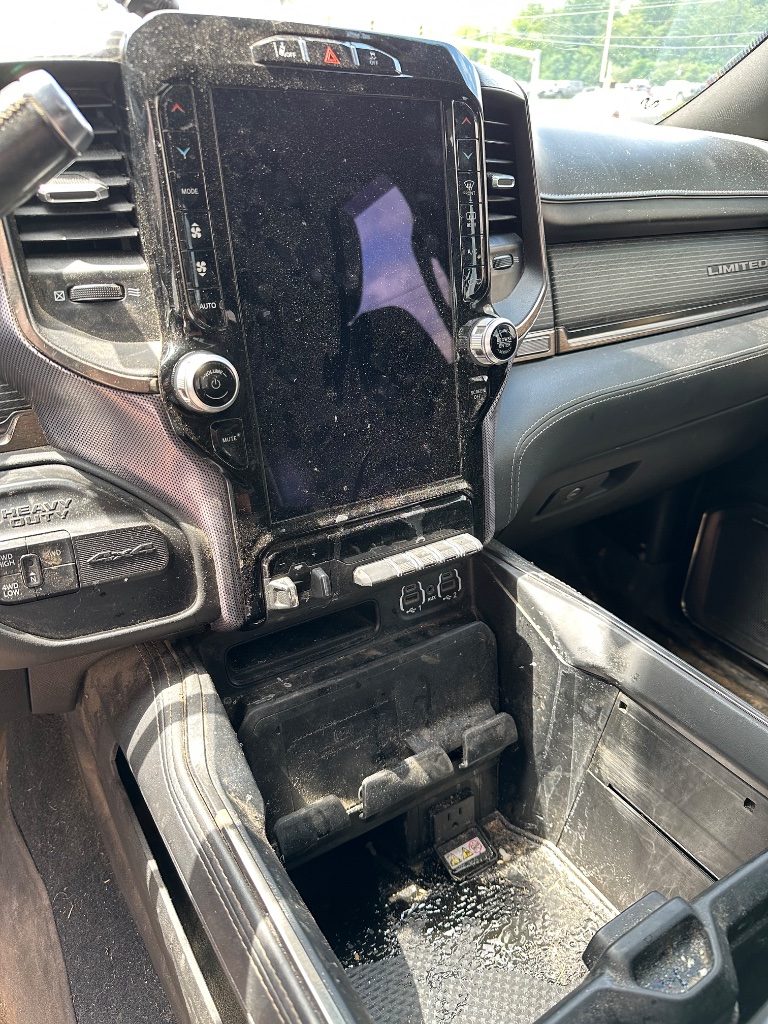 Truck dashboard before interior detailing in Southwestern Pennsylvania