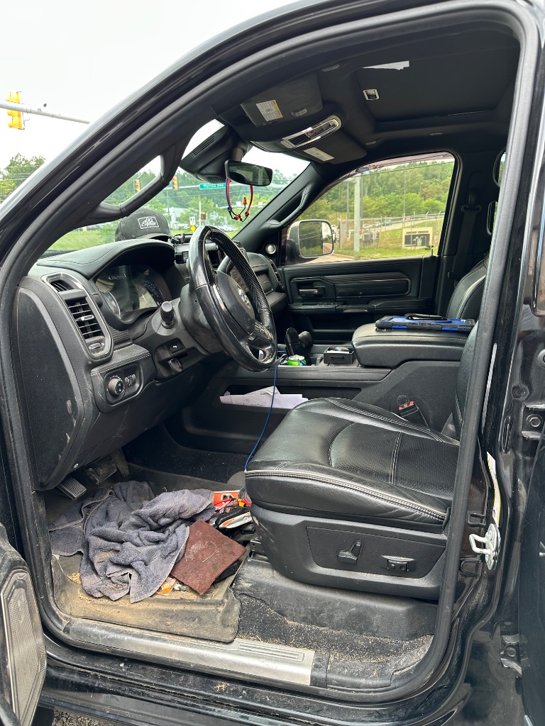 Truck interior before interior detailing in Southwestern Pennsylvania