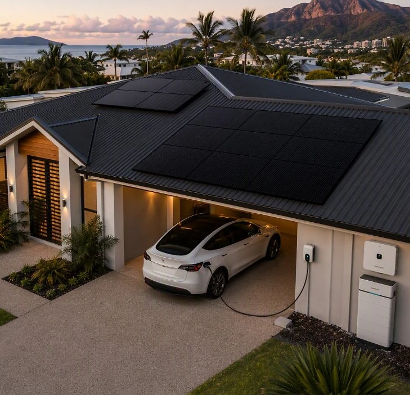 Solar panel glass catching morning light