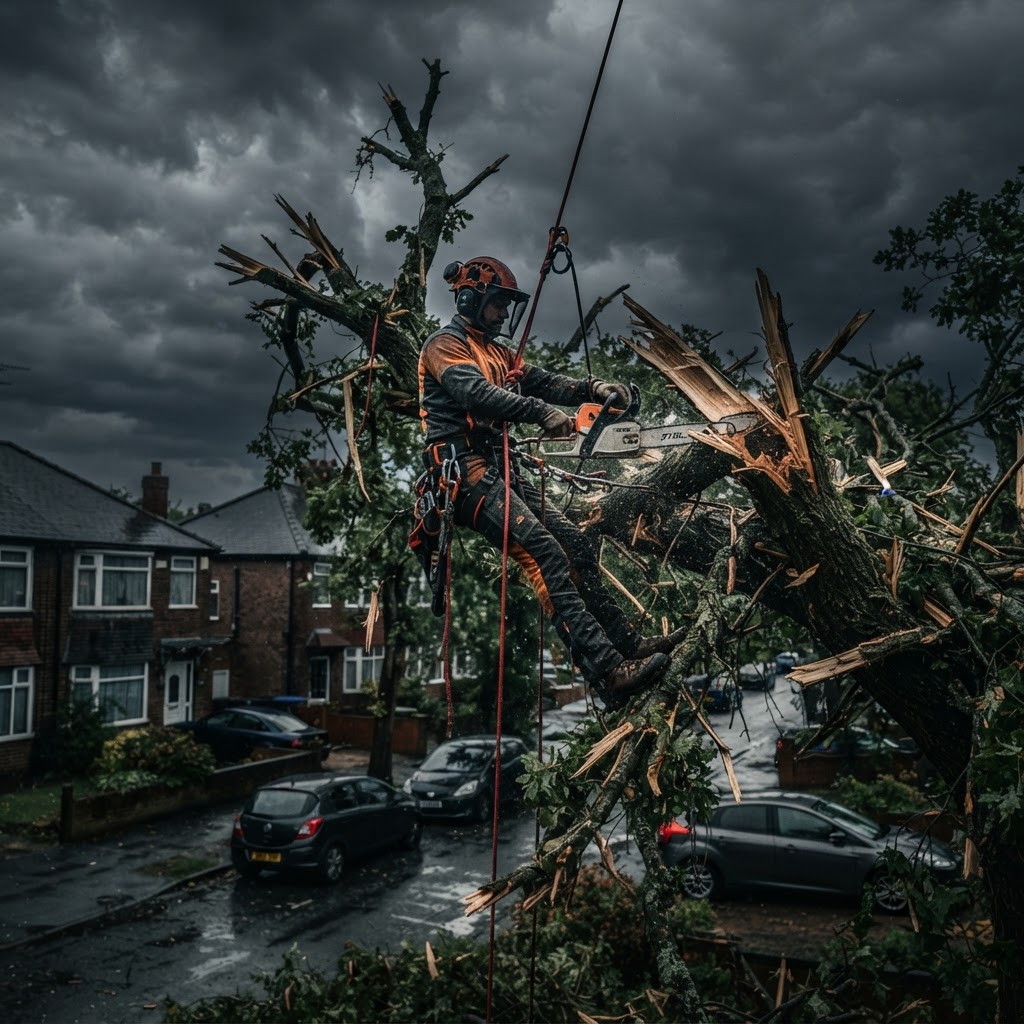 Emergency tree surgery in Shropshire by TreeTech