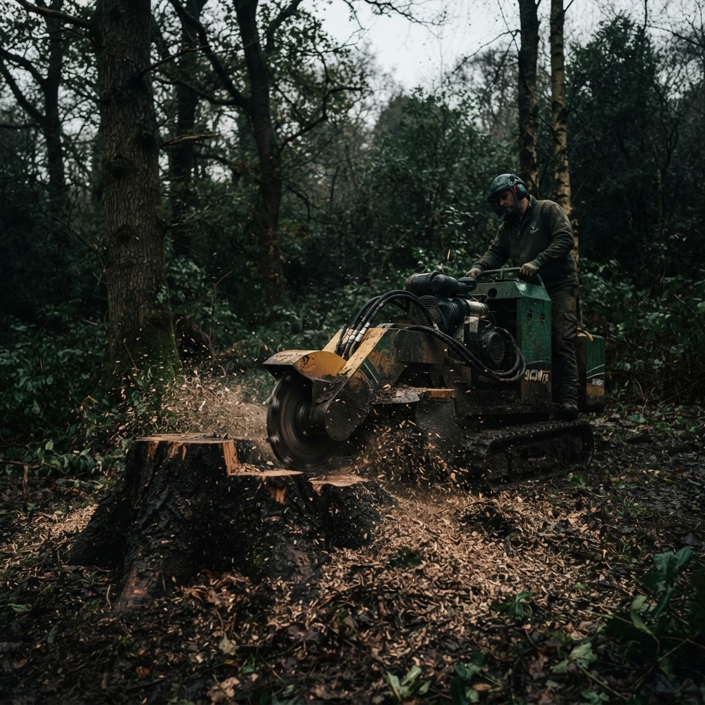 Stump grinding in Shropshire by TreeTech
