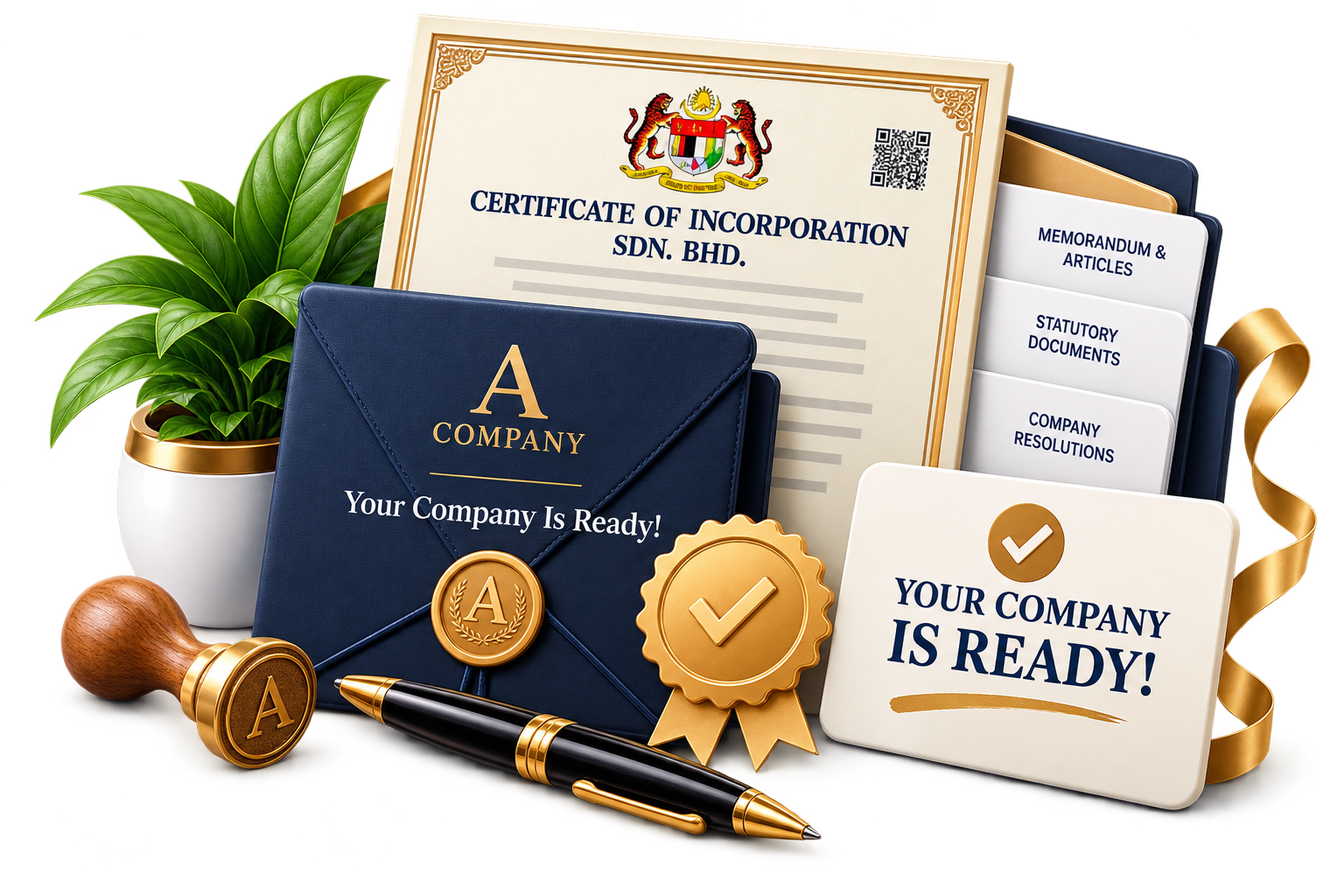 Certificate of incorporation and company documents ready
