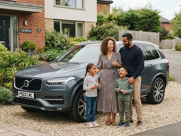 A family with their car