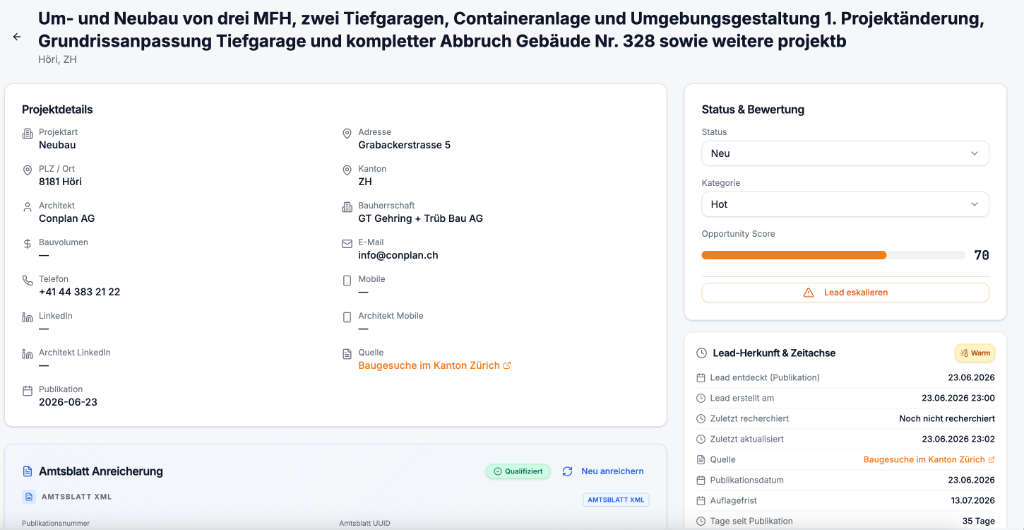 Projekt-Detailansicht