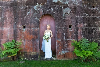 Irena and Petar sharing a romantic moment at their scenic Gunners Barracks harbourfront wedding in Sydney