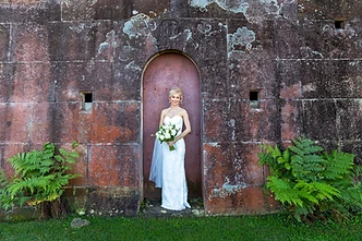 Irena and Petar sharing a romantic moment at their scenic Gunners Barracks harbourfront wedding in Sydney