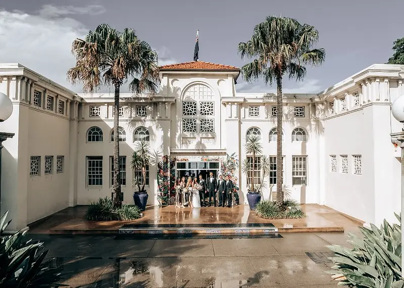 Bride and groom sharing a romantic moment at their Bathers Pavilion wedding in Balmoral, Sydney