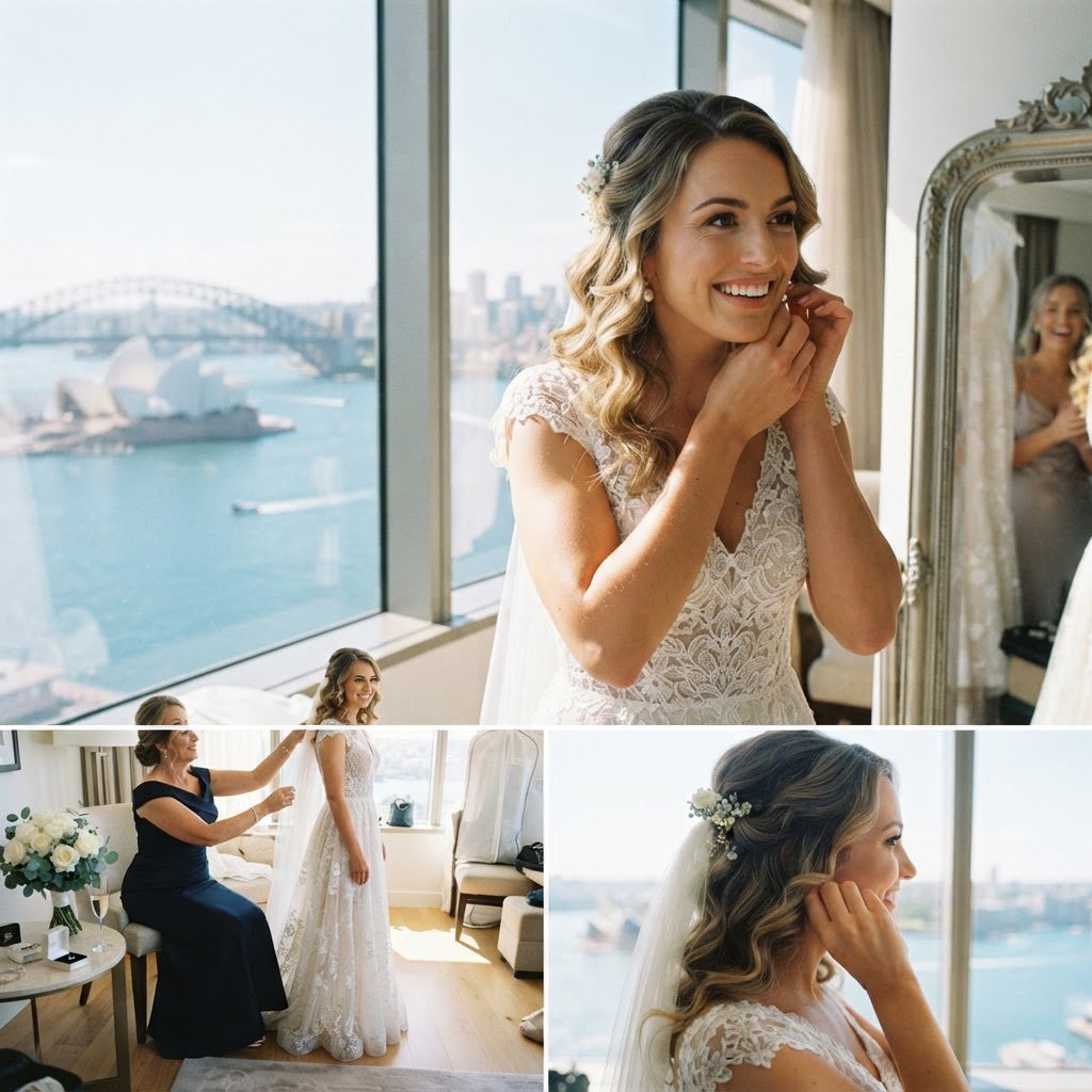 Bride getting ready for her Sydney wedding