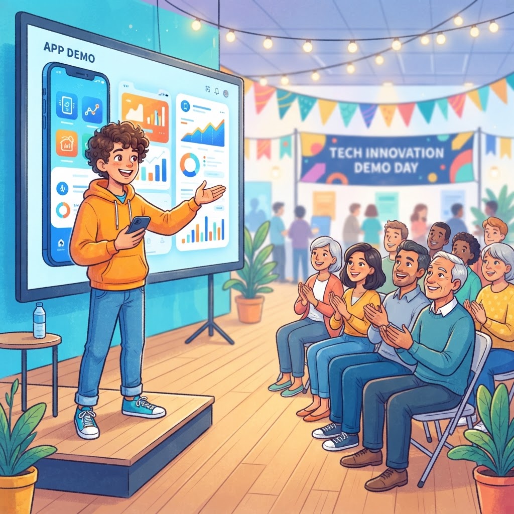 אפליקציה חברתית ו-Demo Day