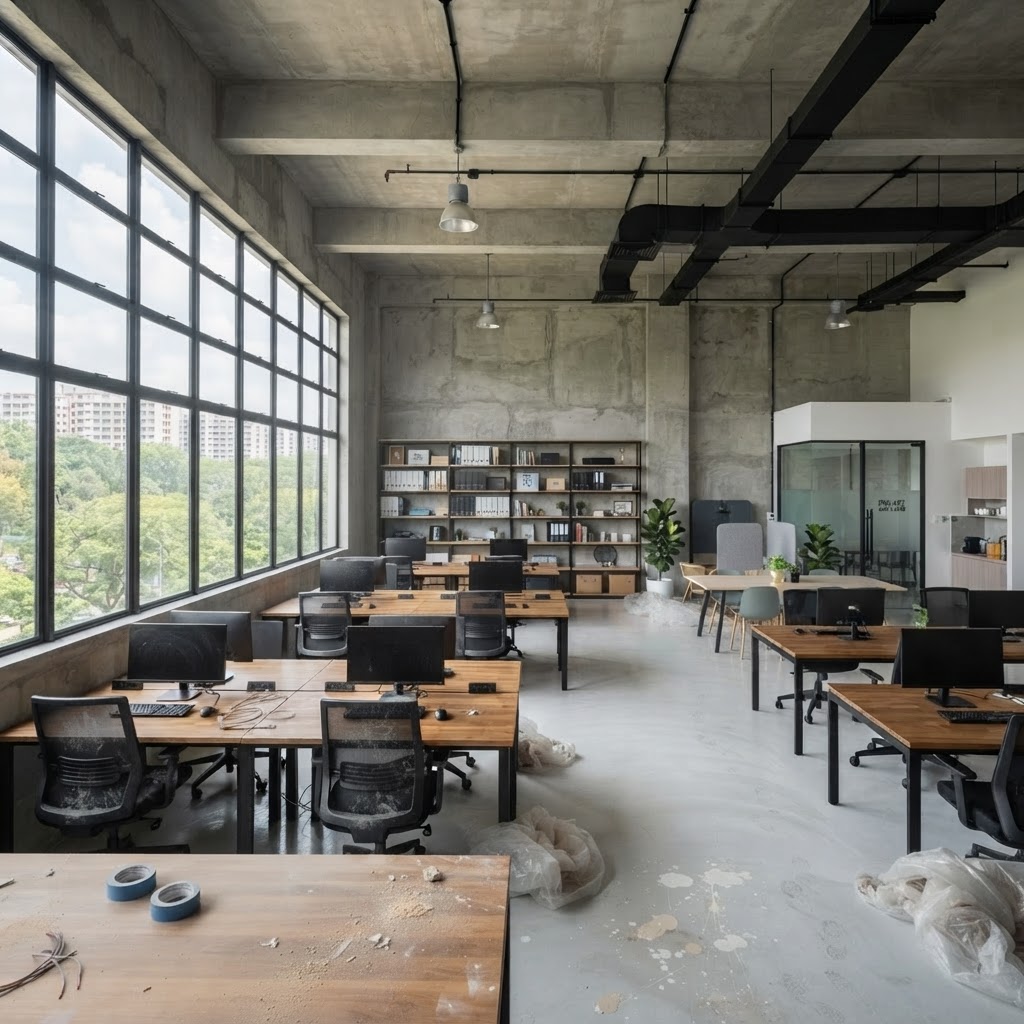 Office Post-Renovation — UBI — before cleaning