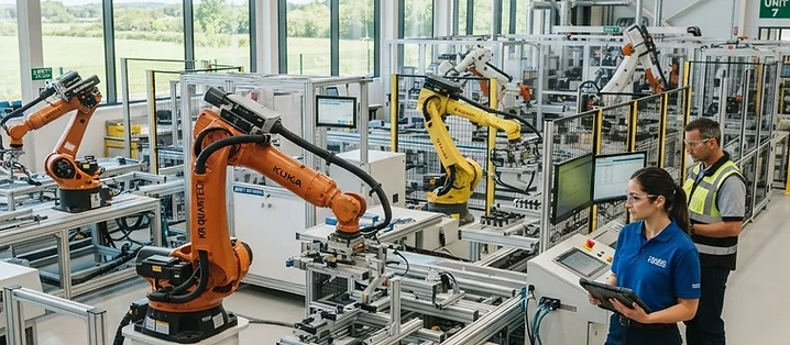 Modern industrial automation floor