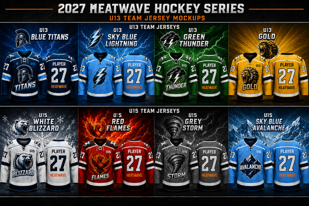U13 & U15 Divisions — Jersey Mockups & Logo Designs
