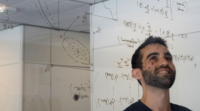 Researcher working on clinical trial simulation
