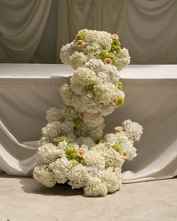 Sculptural hydrangea floral installation