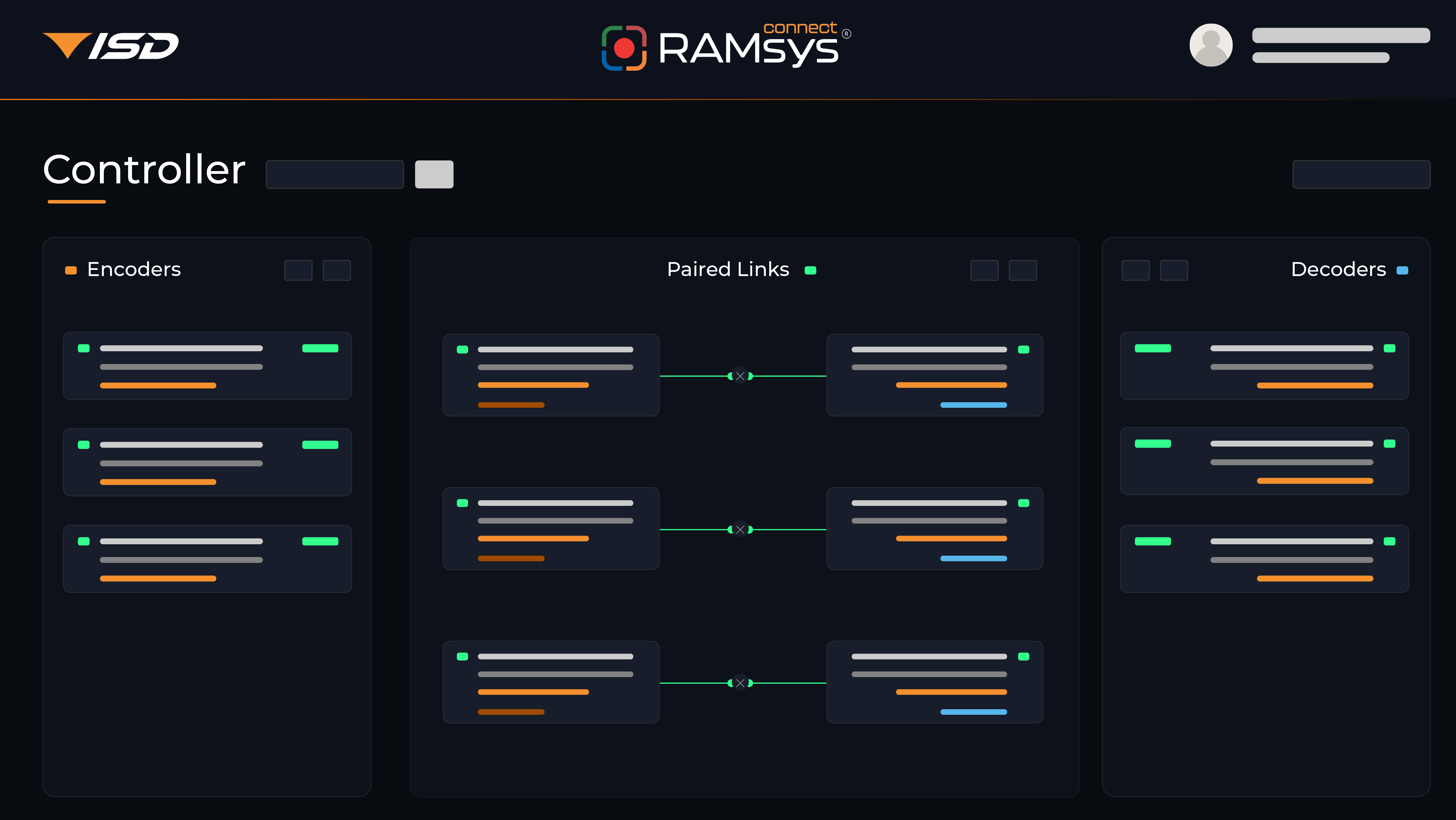 RAMsys Connect dashboard interface